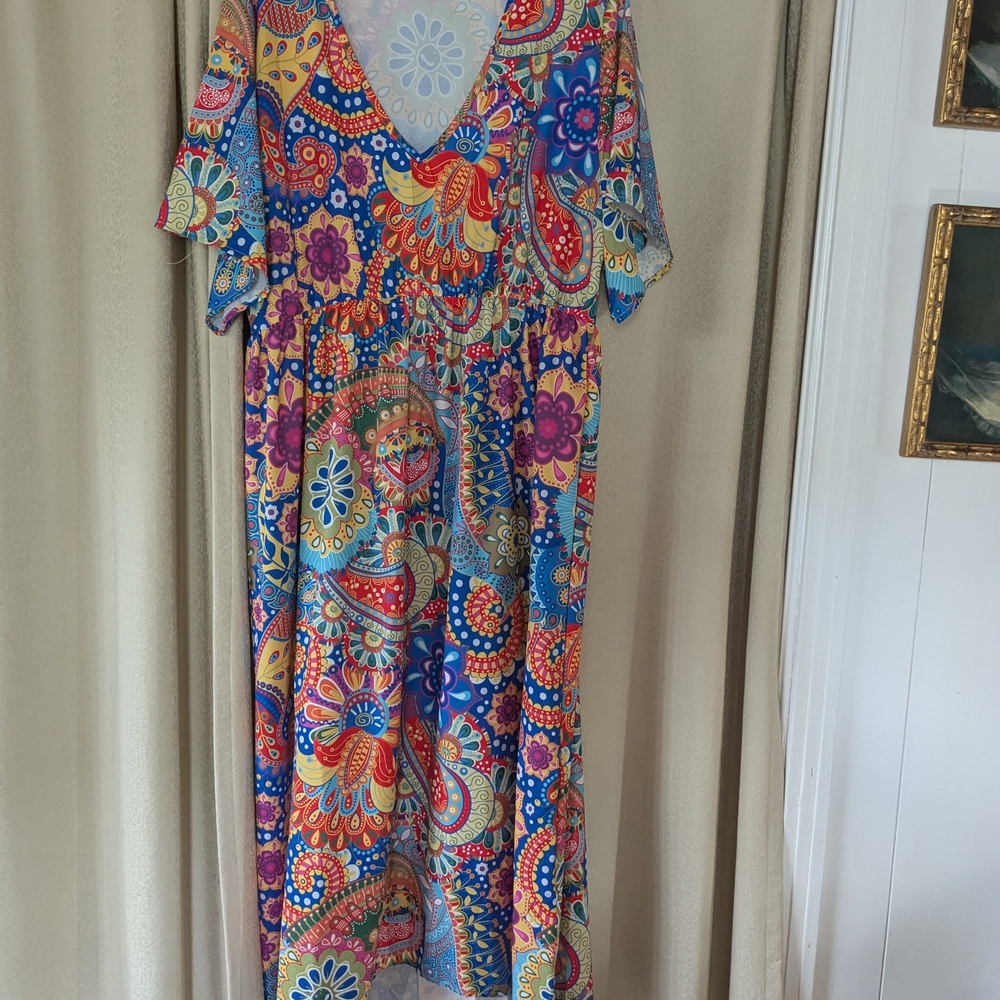 Vibrant Paisley Maxi Dress